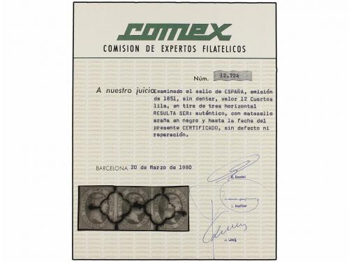 ° ¿ ESPAÑA. Ed. 7. 12 cuartos lila. Dos parejas sobre fragme