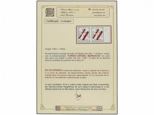 ** COLONIAS ESPAÑOLAS: TANGER. Ed. 13hh 13hhe. 1 cto. verde 