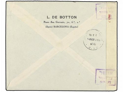 ✉ ESPAÑA. Ed. 1075/82. 1955. BARCELONA a HAIFA (Israel). Ser