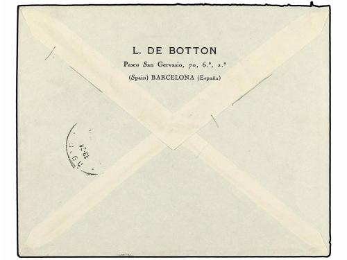 ✉ ESPAÑA. Ed. 1075/82. 1955. BARCELONA a HAIFA (Israel). Ser