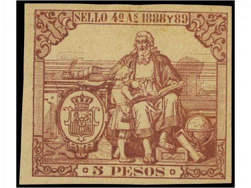* FILIPINAS. PÓLIZAS 1888-89. 6 sellos, sello de 2 pesos con