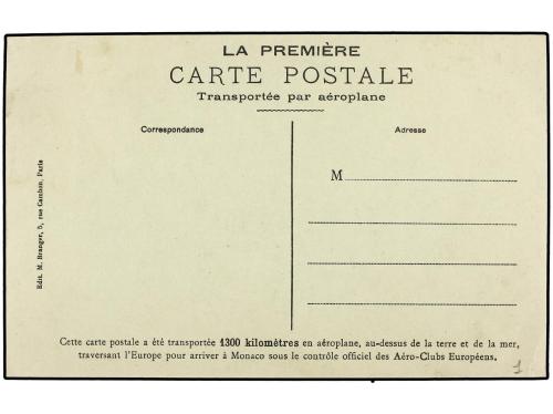 ✉ ESPAÑA. 1914. Tarjeta postal de RALLYE AERIEN MONACO A MAD