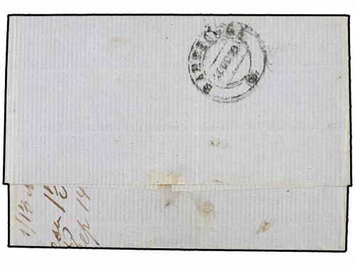 ✉ ESPAÑA. Ed. 206. 1883. CÁDIZ a MANILA. 50 cts. amarillo. R