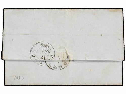 ¿ ESPAÑA. Ed. 57, 58. 1863. REDONDELA a PORTO (Portugal). 2