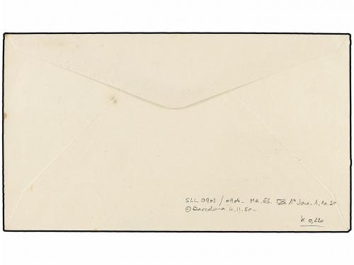 ✉ ESPAÑA. Ed. 1048A (2). 1950. 25 cts. lila oscuro de sellos