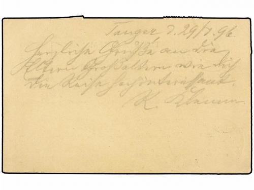 ✉ MARRUECOS. 1896. TANGER a ALEMANIA. Entero Postal de 5 cts