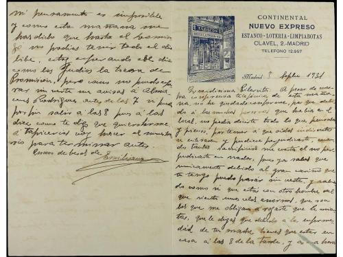 ✉ ESPAÑA. 1934. SOBRE con membrete y texto interior de la em