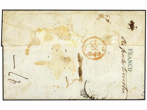 ✉ COLONIAS ESPAÑOLAS: PUERTO RICO. 1849. ARROYO a FRANCIA. M