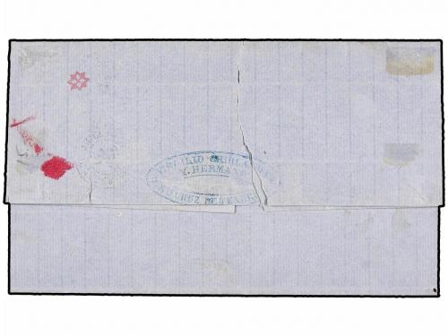 ✉ ESPAÑA. Ed. 51. 1860. STA. CRUZ a SN. MIGUEL. 2 cuartos ve