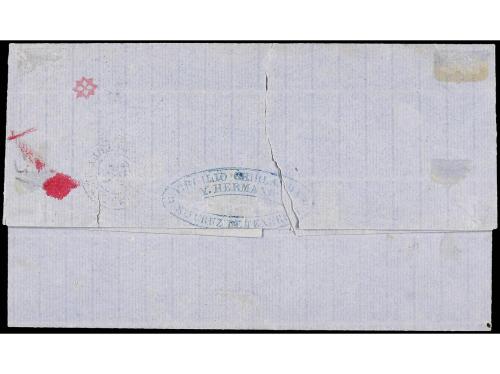 ✉ ESPAÑA. Ed. 51. 1860. STA. CRUZ a SN. MIGUEL. 2 cuartos ve