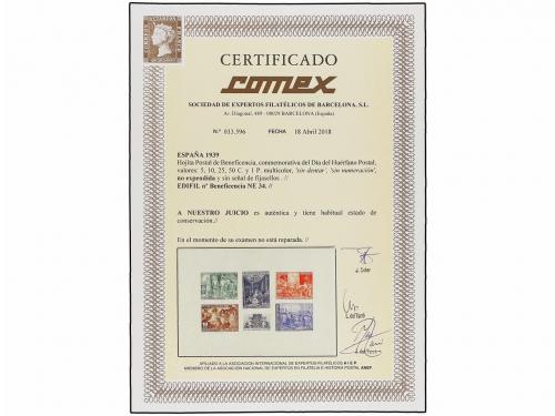 ** ESPAÑA: BENEFICENCIA. Ed. NE 34. NO EMITIDO. HB SIN DENTA