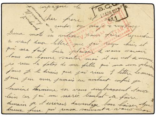 ✉ ESPAÑA GUERRA CIVIL. 1937. BRIGADAS INTERNACIONALES. Tarje