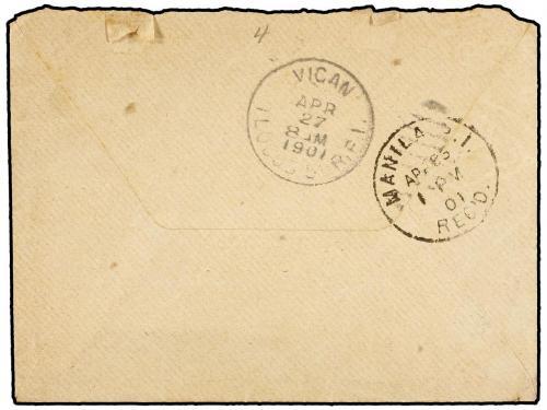 ✉ ESPAÑA. Ed. 242, 244 (3). 1901. Sobre circulado a BANGUED 