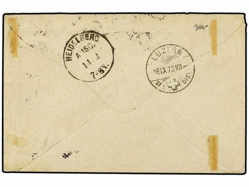 ✉ ALEMANIA. 1873 (Sept 15). Cover to Lucerne, Switzerland fr