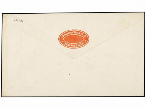 ✉ COLOMBIA. 1886. BARRANQUILLA a VENEZUELA. Circulada con se
