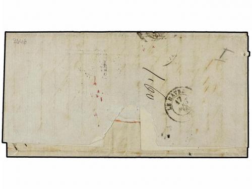 ✉ BRASIL. 1868. BAHIA a FRANCIA. Fechador marítimo francés P