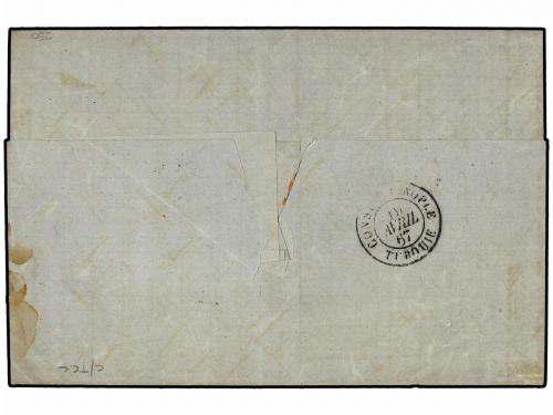 ✉ FRANCIA. 1867 (April 13). Cover from Marseille to Constant