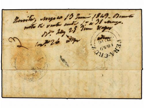 ✉ COLONIAS ESPAÑOLAS: CUBA. 1849. MEXICO a HABANA. Encaminad