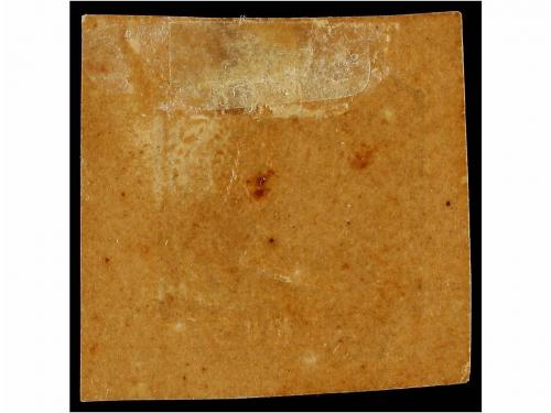 * PORTUGAL. 1853. 5 reis castaño rojo. Goma original oscurec