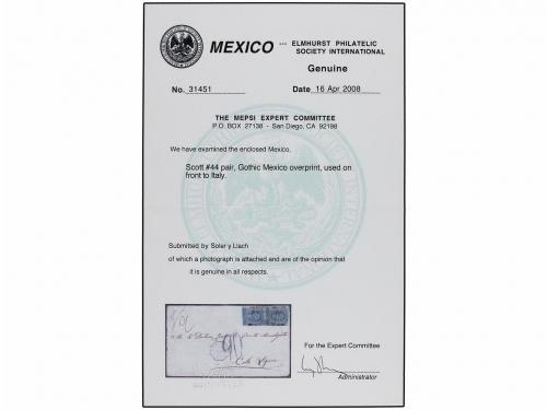 ✉ MEXICO. 1867 (Sept 13). Cover front to Italy bearing Gothi