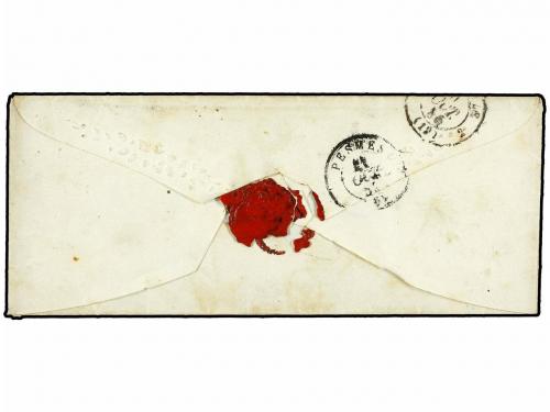 ✉ FRANCIA. 1855 (June 9). CRIMEAN WAR. Ladies&#39;s embossed env