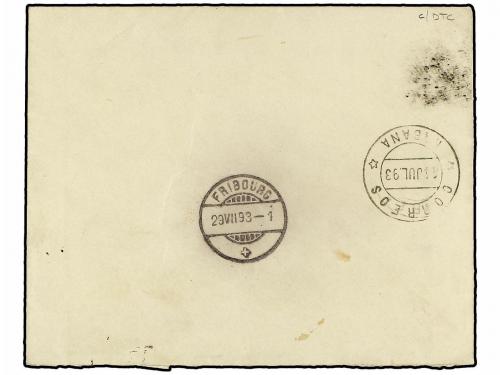 ✉ CUBA. Ed. 124/27 y 128f. 1893. HABANA a SUIZA. 1, 2, 2 1/2