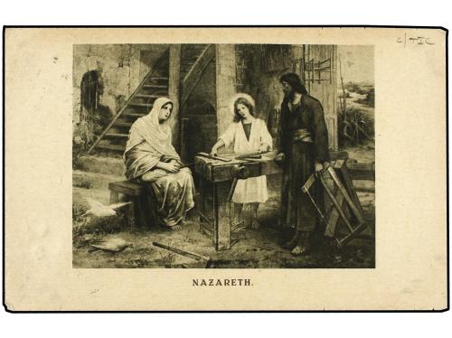 ✉ PALESTINA. Sg. D7. 1927. Postcard from NAZARETH to JERUSAL