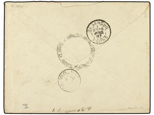 ✉ NUEVA CALEDONIA. Ce. 51. 1887 (March 13). Military cover f