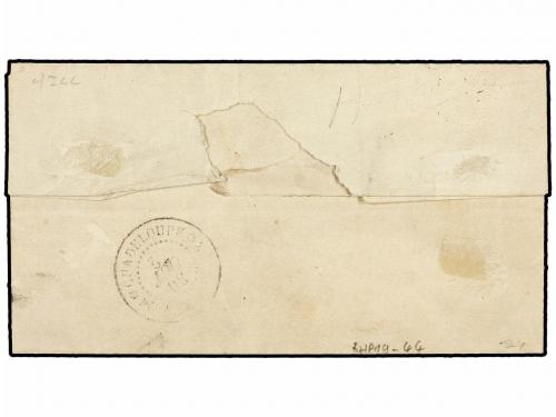 ✉ GUADALUPE. Ce. 17. 1872. Internal cover to POINTE A PITRE 