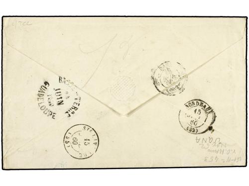 ✉ GUADALUPE. 1860 (June 23). Cover to BORDEAUX by British Pa