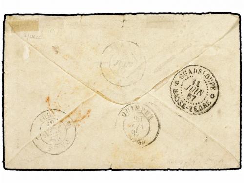 ✉ GUADALUPE. Ce. 3+4. 1867 (June 10). Cover to FRANCE franke