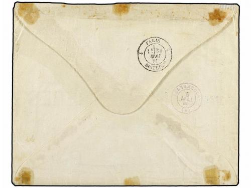 ✉ BRASIL. Sc. 66, 77. 1881. CEARA a PARÍS. 200 reis negro y 