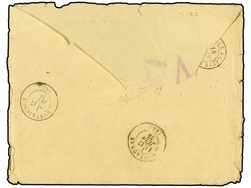 ✉ PANAMA. 1875 (1 Mayo). COLÓN (Panamá) a FRANCIA. Sobre con