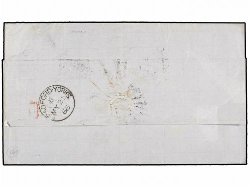 ✉ RUSIA. 1866. MOSCU to ENGLAND. 1k. (3), 3k., 5k. (2) and 1