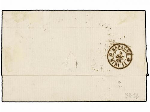 ✉ BELGICA. 1865. BRUXELLES to MADRID (Spain). Folded letter 