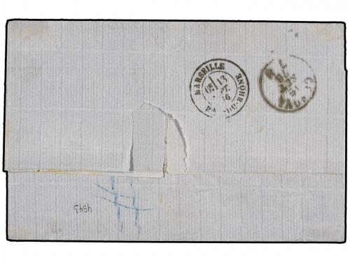 ✉ LEVANTE: CORREO FRANCES. 1876. GALLIPOLI (Turkey) to GENOV