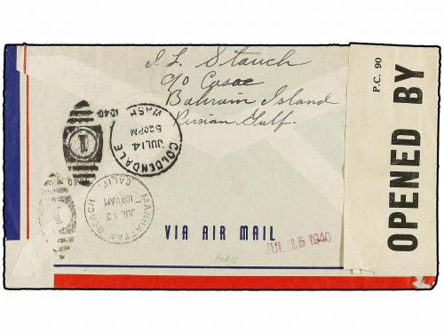 ✉ BAHRAIN. 1940. BAHRAIN to USA. 1/2 a., 1 a., 2 a. (2) and 