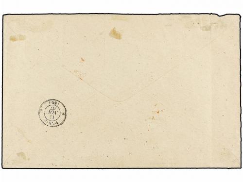 ✉ GUADALUPE. 1867. POINTE A PITRE a FRANCIA. 10 cts. bistre,