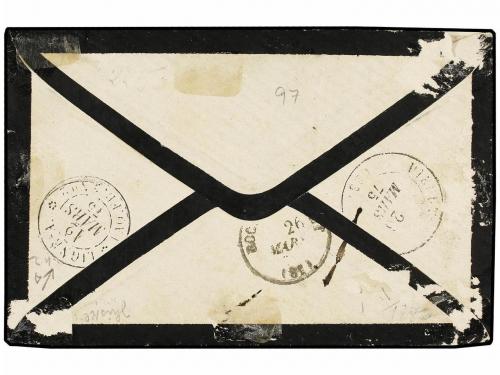 ✉ GUADALUPE. 1875. POINTE A PITRE a FRANCIA. 5 cts. verde, 1