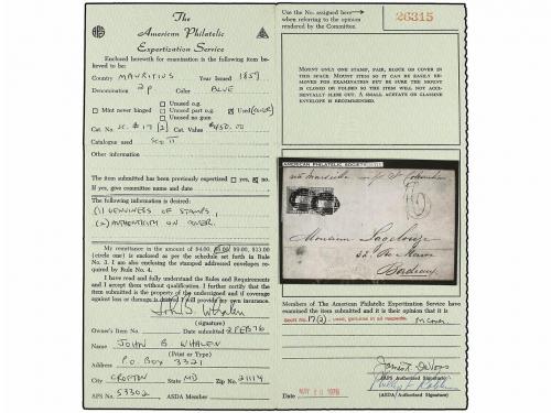 ✉ MAURICIO. Sg. 43 (2). 1860. MAURITIUS to FRANCE. Folded le