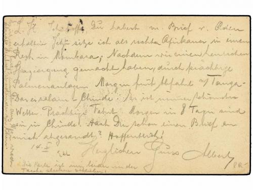 ✉ AFRICA ORIENTAL ALEMANA. 1908. TANGA to ST. GALLEN (Switze