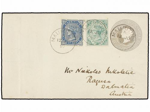 ✉ MAURICIO. 1897. MAURITIUS to RAGUSA (Croatia, Dalmatia). 8