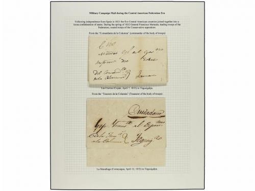 ✉ HONDURAS. 1815-1865. CORREO MILITAR. Colección montada en 
