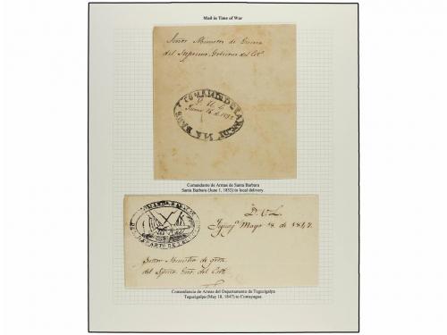 ✉ HONDURAS. 1815-1865. CORREO MILITAR. Colección montada en 