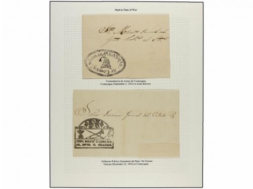 ✉ HONDURAS. 1815-1865. CORREO MILITAR. Colección montada en 