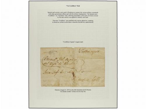 ✉ HONDURAS. 1815-1865. CORREO MILITAR. Colección montada en 