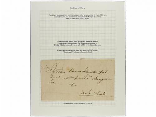 ✉ HONDURAS. 1815-1865. CORREO MILITAR. Colección montada en 