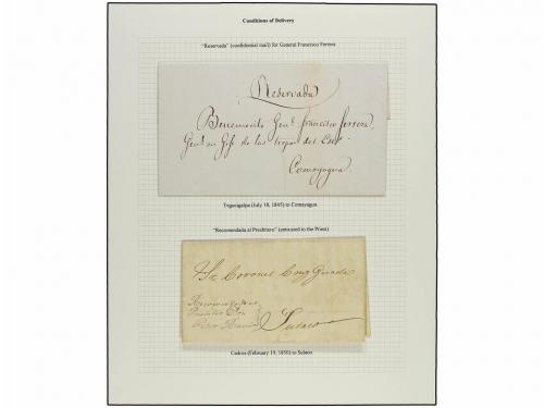 ✉ HONDURAS. 1815-1865. CORREO MILITAR. Colección montada en 