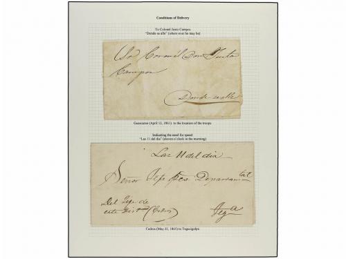 ✉ HONDURAS. 1815-1865. CORREO MILITAR. Colección montada en 