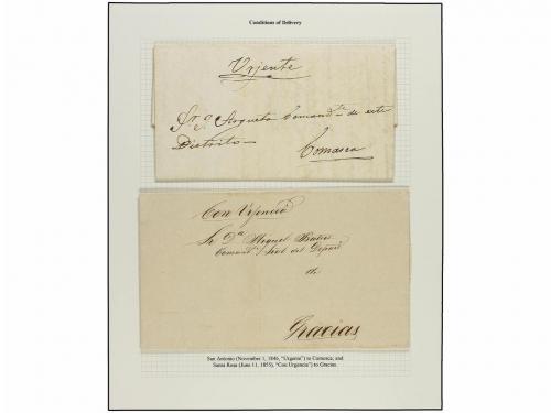 ✉ HONDURAS. 1815-1865. CORREO MILITAR. Colección montada en 